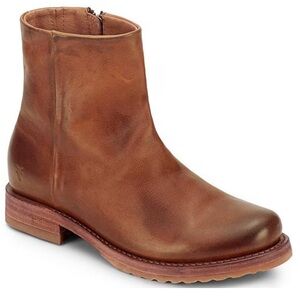 NEW FRYE Veronica Inside Zip Distressed Leather Booties.